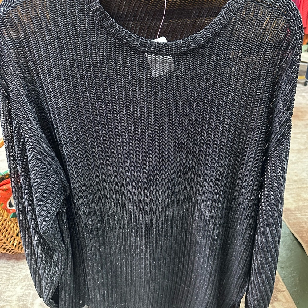 Zara Open Knit Metallic Top